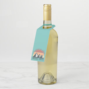 Étiquettes Pour Bouteilles Vintages pastels montagnes appellent mongram ciel