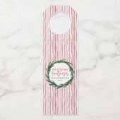 Étiquettes Pour Bouteilles Vœux de saison aquarelle rayure vacances (Devant)