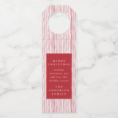 Étiquettes Pour Bouteilles Vœux de saison aquarelle rayure vacances (Dos)