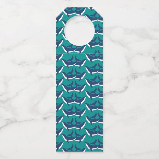 Étiquettes Pour Bouteilles Whales Sea Animal Green Ocean Marine Mammal (Devant)