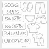 Étiquettes pour enfants Dresser Set pour l'organis (Feuille)