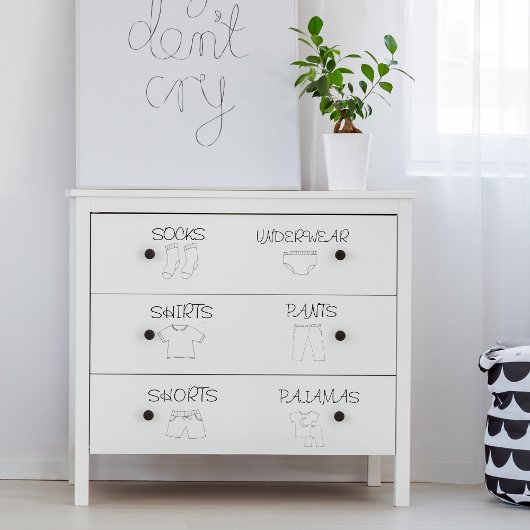 Étiquettes pour enfants Dresser Set pour l'organis