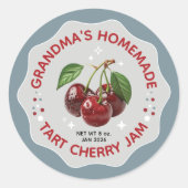 Étiquettes pour pots de confiture de cerise maison (Devant)