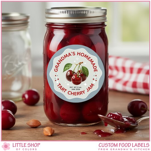 Étiquettes pour pots de confiture de cerise maison