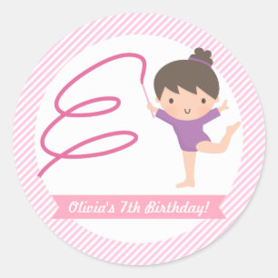Étiquettes pour une fête d'anniversaire de gymnast