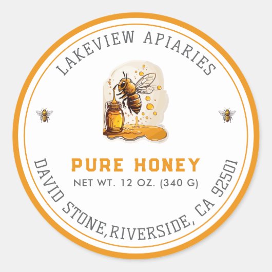 Étiquettes Premium Pure Honey Jar | Personnalisé s (Devant)