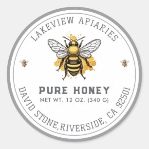Étiquettes Premium Pure Honey Jar Personnalisé s