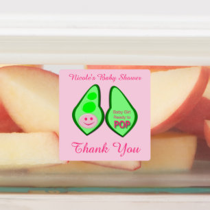 Étiquettes Prêt à pop bébé fille Baby shower de pois rose Per