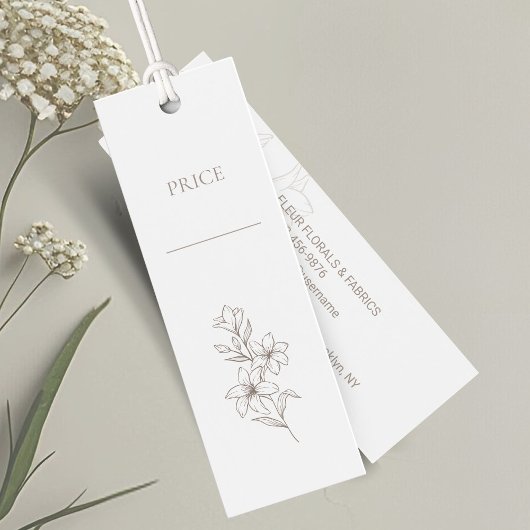 Étiquettes Prix Floral Minimal Chic