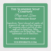Étiquettes Produits de savon vert et blanc imperméables (Design 1)