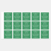 Étiquettes Produits de savon vert et blanc imperméables (Feuille)