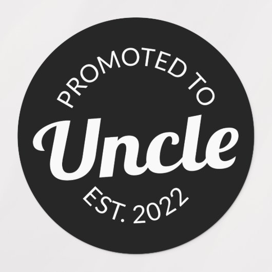 Étiquettes Promu À Oncle Est. 2022 I (Design 1)