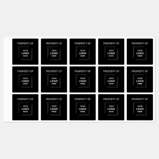 Étiquettes Propriété de la société Black Logo | Actif (Feuille)