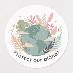 Étiquettes Protéger notre planète - Jour de la Terre (Texture