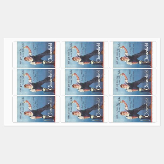 Étiquettes Publicité Chesterfield Cigarettes vintage (Feuille)