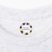 Étiquettes Purple Iris Floral Nom personnalisé Vêtements (Apposé)