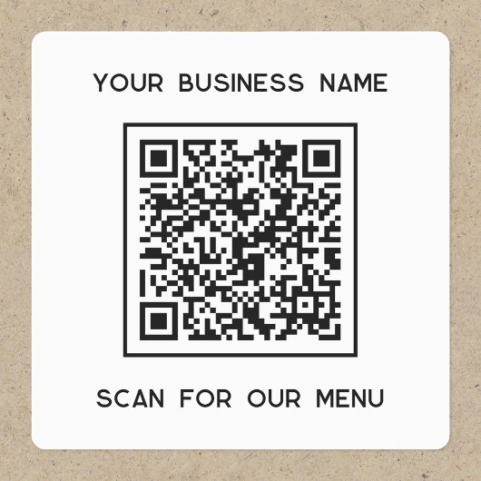 Étiquettes QR Code Text Business Scan for Menu