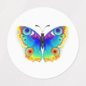 Étiquettes Rainbow Butterfly Peacock Eye (Design 2)