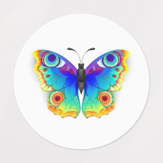 Étiquettes Rainbow Butterfly Peacock Eye (Design 1)