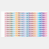 Étiquettes Rainbow Dreamy Abstraits Pastels Nom Calligraphie (Feuille)