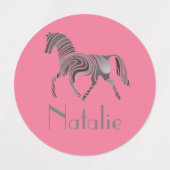 Étiquettes Rainbow horse - votre nom (Design 2)