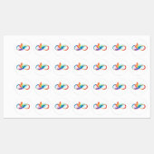 Étiquettes Rainbow Hummingbird with Infinity symbol (Feuille)