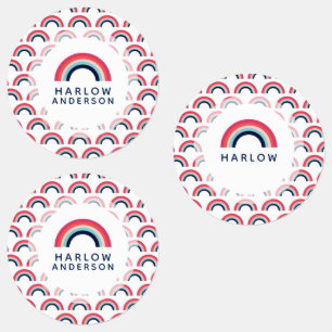 Étiquettes Rainbow Nom personnalisé École moderne