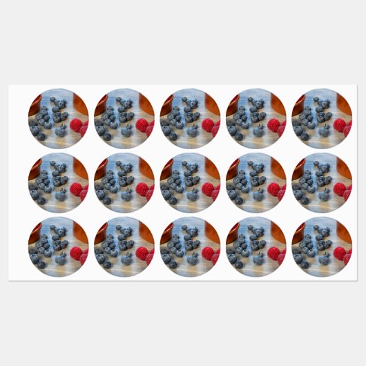 Étiquettes Raspberries et Blueberries (Feuille)