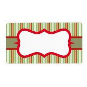 Étiquettes rayés de Noël (Devant)