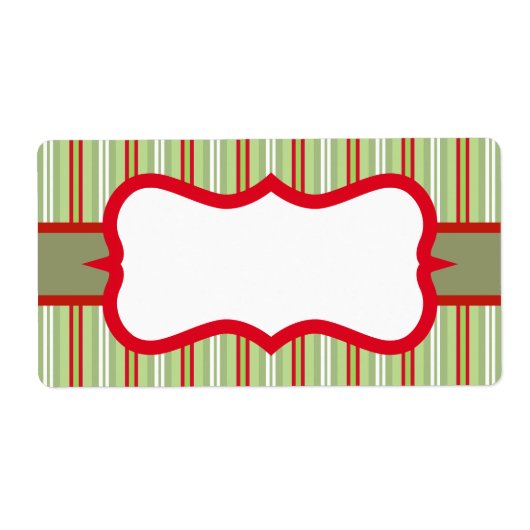 Étiquettes rayés de Noël (Devant)