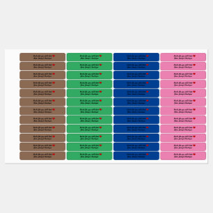 Étiquettes Rectangle maigre fer sur différentes couleurs étiq