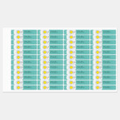 Étiquettes Rectangle turquoise Plutôt Petite Faisée (Feuille)