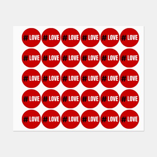 Étiquettes Red Love 2024 (Feuille)