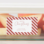 Étiquettes Red & White Candy Cane Stripes Merry Christmas (Apposé)
