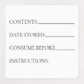 Étiquettes Réfrigérateur/congélateur de rangement de cuisine (Design 1)