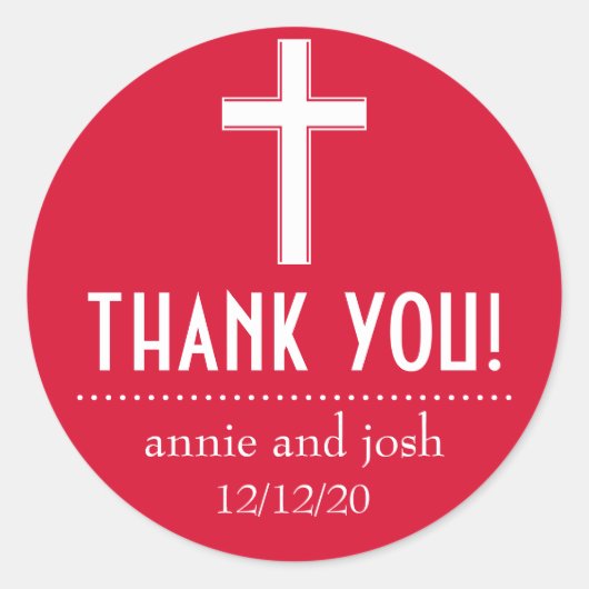 Étiquettes religieux de la Croix-Merci (Rouge / Bl (Devant)