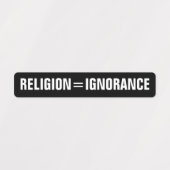 Étiquettes religion = ignorance (Design 1)
