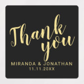 Étiquettes Remerciement de mariage moderne écriture Black & G (Design 2)