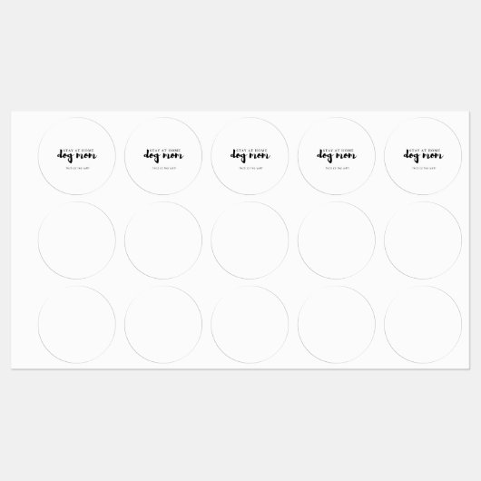 Étiquettes Restez à la maison Voici comment Chien Maman Carte (Feuille)