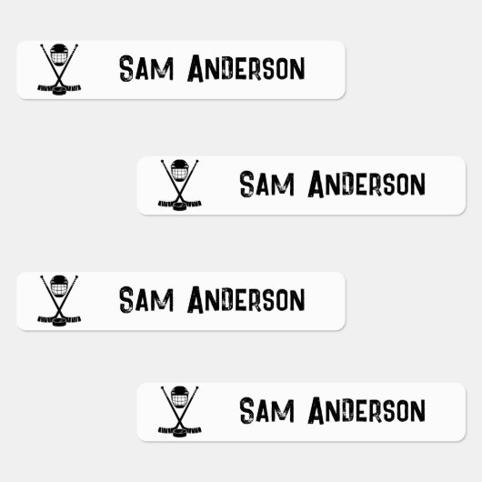 Étiquettes Retour à l'école Garçons de hockey sur glace Nom d (Groupe)