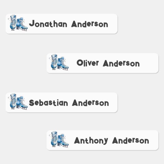 Étiquettes Retour à l'école Garçons Patinage sur glace, Hocke (Groupe)