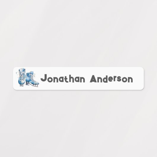 Étiquettes Retour à l'école Garçons Patinage sur glace, Hocke (Design 1)