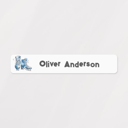 Étiquettes Retour à l'école Garçons Patinage sur glace, Hocke (Design 2)