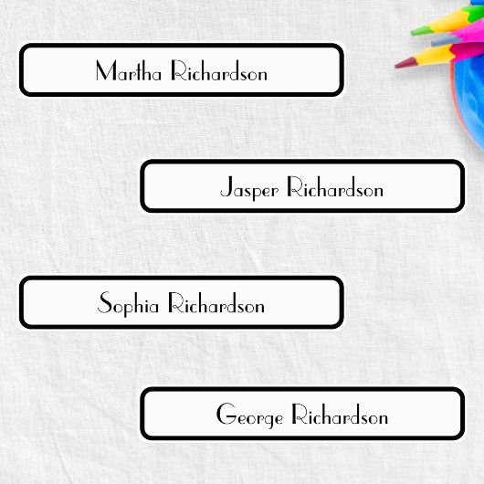 Étiquettes Retro noir et blanc stylish