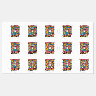 Étiquettes Retro Robot 90s Design Hip hop - Fun Cartoon Throw