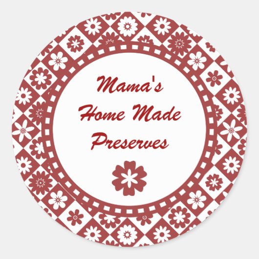 Étiquettes rétro rouge et blanc de jarre à canne (Devant)