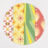 Étiquettes Retro Sunshine Patterns – Bold Colorful  (Design 1)