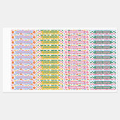 Étiquettes Retro Tropical Starfish & Shells Waterproof Name (Feuille)