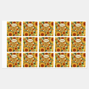 Étiquettes Rêve floral, Fleur Abstraite moderne Nom fractal