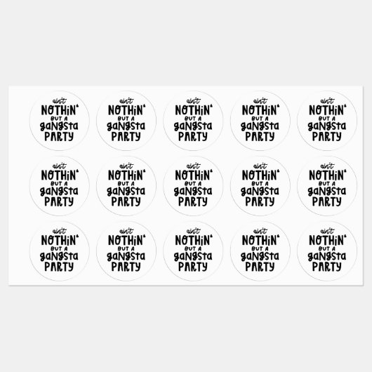 Étiquettes Rien qu'une soirée gangsta Hip Hop Rap Old School (Feuille)